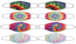 Tiedye digital flower printed mask Protective Face Mask Dustproof Breathable and Washable Face Masks For Party4660721