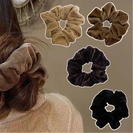 Velvet Hair Scrunchies Velour Wrinkle Large Intestine Hair Ring Elastic Rubber Band Ponytail Holder Winter Soft Hair Accessories