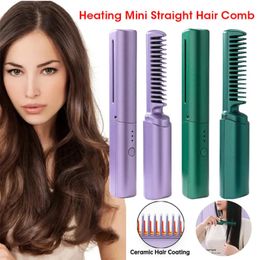 Hair Straighteners Wireless Professional Straightener Curler Comb Fast Heating Negative Ion Straightening Styling for Home Travel Women 231025