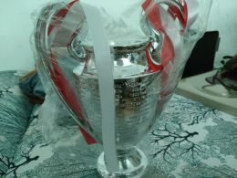 Şampiyonlar Trophy Arts Futbol Ligi Koleksiyonlar İçin Küçük Hayranlar Madrid9151442 ile metal gümüş renkli kelimeler