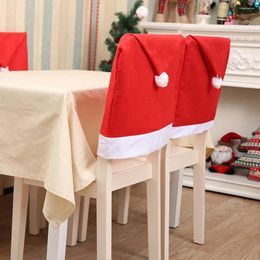 Capas de cadeira Feliz Natal Capa traseira Vermelho Não-tecido Caixa de jantar Decoração de mesa Fornecimento de festa