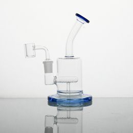 Factory Supply Hot Sale Blue Colour Smoke Glass Bong Pipe/Fancy Glass Smoking Pipe/Unique Smoking Shishas Bongs with 1pcs Quartz Banger