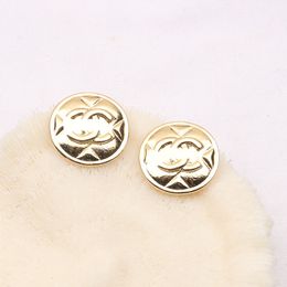 20style 18K Gold Plated Luxury Designer Double Letter Stud Earring Geometric Famous Women Classic Round Jewelry Earring Wedding Party Gift Jewelry