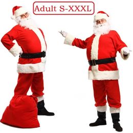 Tematdräkt Santa Claus Costume Vuxna män Kostymer för kvinnor av hög kvalitet jul damer plus storlek vuxna vuxna pyjamas pijamas navidad 231025