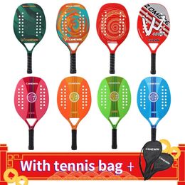 Tennis Rackets CAMEWIN Full Carbon Beach Tennis Racket Mens Professional Soft EVA Face Beachtennis Racquet Adult Unisex Padel Rackets 231025