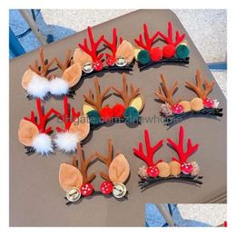 Christmas Decorations Decoration Headwear Elk Horn Hair Clip Childrens Accessories Hoop Wholesale 0825 Drop Delivery Home Garden Festi Dh5Ac