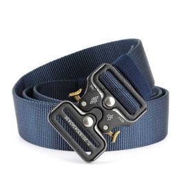 Belts 10 Color Canvas Army Men Tactical Designer s For Jeans Pants Casual Black Metal Buckle Long Adjustable Waist Belt YQ231026