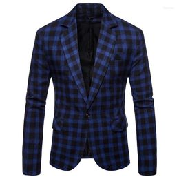 Men's Suits 2023 Autumn Men's Casual Plaid Suit Blazer Jacket Men Clothes Mens Blazers Flower