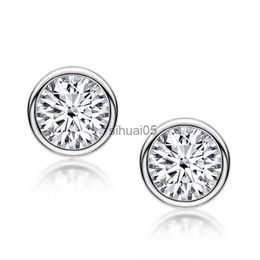 Stud LESF 925 Silver White Yellow Color Earrings Luxury Sona Diamond Design Ear Buckle Women Jewelry YQ231026