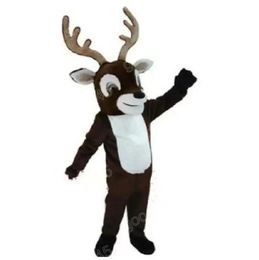 2024 Adult Size Christmas Deer Mascot Costumes Halloween Fancy Party Dress Cartoon Character Carnival Xmas Advertising Birthday Party Costume Unisex Outfit