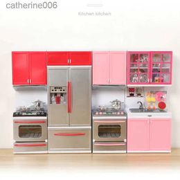 Kitchens Play Food Miniature Simulation Kitchen Toys Cooking Model Child Interaction Pretend Play Toys with Light SoundL231026