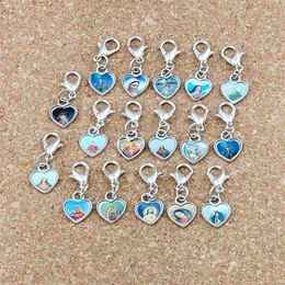 200pcs Jesus Christian cross Floating Lobster Clasps Charm Beads For Jewelry Making Bracelet Necklace Findings265S