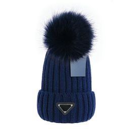 New Designer Fall and Winter Knitted Beanie men and women casual PRAD hats high-quality Knit Warm Beanies Hats Female Bonnet Beanie Caps 17 Colours D-17