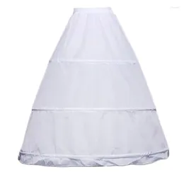 Skirts Women 3 Hoops A-Line Petticoat Adjustable Drawstring Waist Wedding Bridal Dress Crinoline Single Layer Ball Gown Underskirt Slip