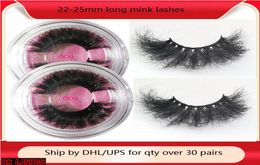 mink eyelashes 25mm lashes in bulk extra length fluffy 3D real false eyelash full strip thick dramatic lash custom packing box wom5514722