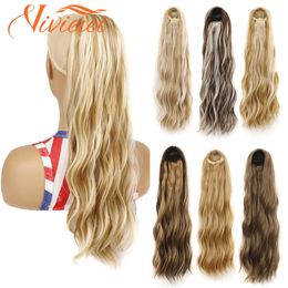 Synthetic s Curly Wave tail Hair Long Water Drawstring Women Girl Party Festival Hairpiece 231025