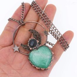 Pendant Necklaces Retro Soldered Natura Raw Blue Turquoises Stone Necklace For Women Men Vintage Bohemia Jewelry