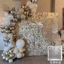 Other Event Party Supplies 64pcslot Square Sequins Wall Panel Birthday Decoration Shimmer Sequin Backdrop Wedding Decor Bling Po 231026