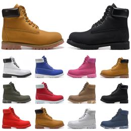 2024 men women designer martin boots classic winter booties Ankle chestnut black white red navy blue Army Green mens outdoor sports shoes