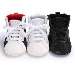 First Walkers Baby Shoes Girls Sneakers born Leather Basketball Infant Sports Kids Fashion Boots Children Slippers Toddler Lace