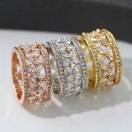 Europe America Fashion Style Lady Women Brass Engraved T Letter 18K Gold Plated Hollow Out Marquise Diamonds Ring Rings Size US6-U339b