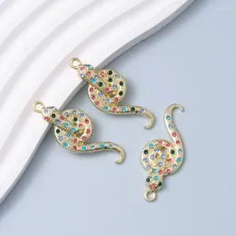 Charms 5pcs Snake Enamel Colourful Glaring Fashion Animal Pendants For Making DIY Jewellery Handmade Findings Accessories