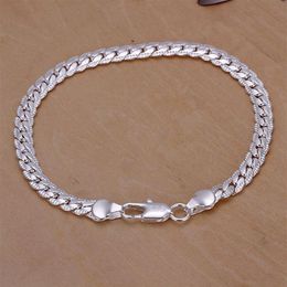New 925 sterling silver bangles & bracelets for men fashion Jewellery trendy wedding de plata de ley silver bracelet2665