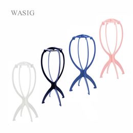 Wig Stand 1PC Adjustable Wig Stands Plastic Hat Display Wig Head Holders 17x34Cm Mannequin HeadStand Portable Folding Wig Stand 231025