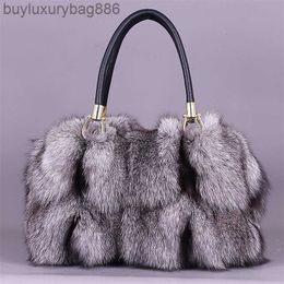 Autumn Winter Trendy Warm Winter Popular Fox Fur Bag Women's Fur Straw Bag Korean Handbag Fur Bag Autumn and Winter Outgoing One Shoulder Crossbody Bag YYJU7