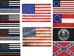 2020 American flag 90cmx150cm law enforcement officer Second amendment bill US police fine blue line american Betsy Ross Flag Cust7302504