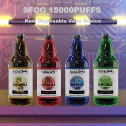 new vape disposable puff 15000 e cigarette SFOG 15000 puffs vapes feature 6 RGB light 22ml pods 15 Flavours 5% 2% rechargeable disposable cigarette big Vapour pen ecig
