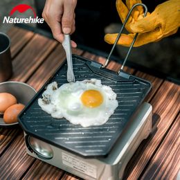 Camp Kitchen Camping Frying Pan Easy Clean Grill Pan Portable Outdoor Non-Stick Frying Pan BBQ Frying Plate Camping Cookware 231025