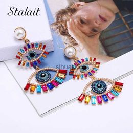 Stud Za Devil Eye Exaggerated Earrings For Women 2023 New Long Personalised Eyes Ornament Ear Vintage YQ231026