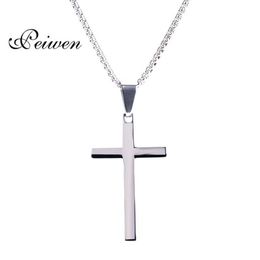 Pendant Necklaces Jesus Cross Necklace For Men Women Stainless Steel Box Chains Christian Crucifix Silver Color Lucky Prayer Jewel260B