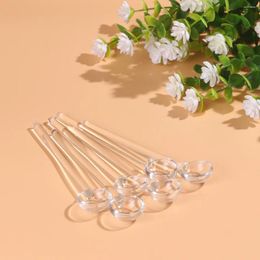 Spoons 3Pcs Glass Tea With Long Handle Stirrer Clear Sevring Coffee Mixing For Home Kitchen ( )