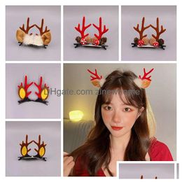 Christmas Decorations Childrens Decorative Hairpin Girls Lovely Deer Horn Gift Party Headwear Lk326 Drop Delivery Home Garden Festive Dhtqv