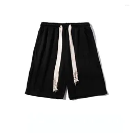 Men's Shorts Men And Women's Simple Solid Color Woven Drawstring Sports Trendy Street Loose Leg Quarterback Pants