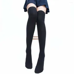 Women Socks Trend Over Knee Wool Knitted Winter Warm Candy Color Stockings Ankle Foot Cover Girl College Wind Pile 55CM