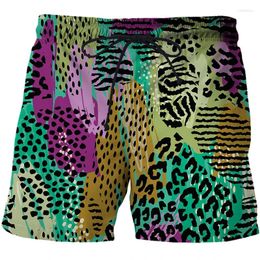 Men's Shorts Summer 3D Men Jungle Leopard Pattern Swimming Trunks Mens Beach Pants Fashion Male Swimsuit Clothing