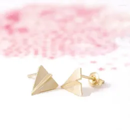 Stud Earrings Fashion Paper Aeroplane Ear Studs Catoon Plane Gold White Rose Three Colour Optional