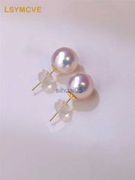 Stud Real 18k Gold 7-8mm Natural Pearl Fashion Earrings Au750 Pure Ear Studs For Women Gifts Exquisite Original Jewellery YQ231026