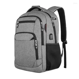Backpack Men's Laptop 15.6''Multi-functional W/USB Port Business Oxford Outdoor Waterproof Travel Bag