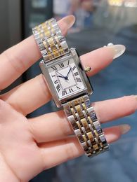 Luxusuhr Damen Tankuhr Quadratische Uhren Designer Diamant Premium Quarzwerk Edelstahlarmband Saphirglas Wasserdichte Santos-Armbanduhren