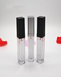 7ML LED Empty Lip Gloss Tubes Square Clear Lipgloss Refillable Bottles Container Plastic Makeup Packaging with Mirror and Light8813383