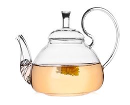 1PC 600ml Heat Resistant With High Handle Flower Coffee Glass Tea Pot Blooming Chinese Glass Teapots J101129816132