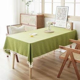 Table Cloth Chinese Plain Tablecloth Cotton Linen Wind Tea Mat Dust Cover Rectangular Conference Room