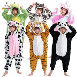 Pyjamas MICHLEY Halloween Flannel Hooded Children Blanket Sleepers Winter Clothes Jumpsuit Sleepwear Robe Pyjamas Costume For Boys Girls 231025