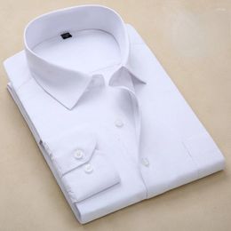 Men's Dress Shirts Business Long-sleeved Cargo White Shirt Formal Professional Solid Color Work Clothes Large Size