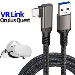 USB A to USB C 10Gbps 2m 3m Cable 3A USB3.2 Gen1 Fast Charge for Oculus Quest Link VR Headset Data Transfer USB-A VR Games Accessorie Smartphone Charging Cable Elbow