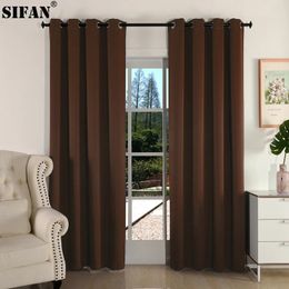 Curtain Solid Colour Window Blackout Curtains for Living Room Bedroom Modern Treatment Drapes Finished Cortina Custom Size 231025